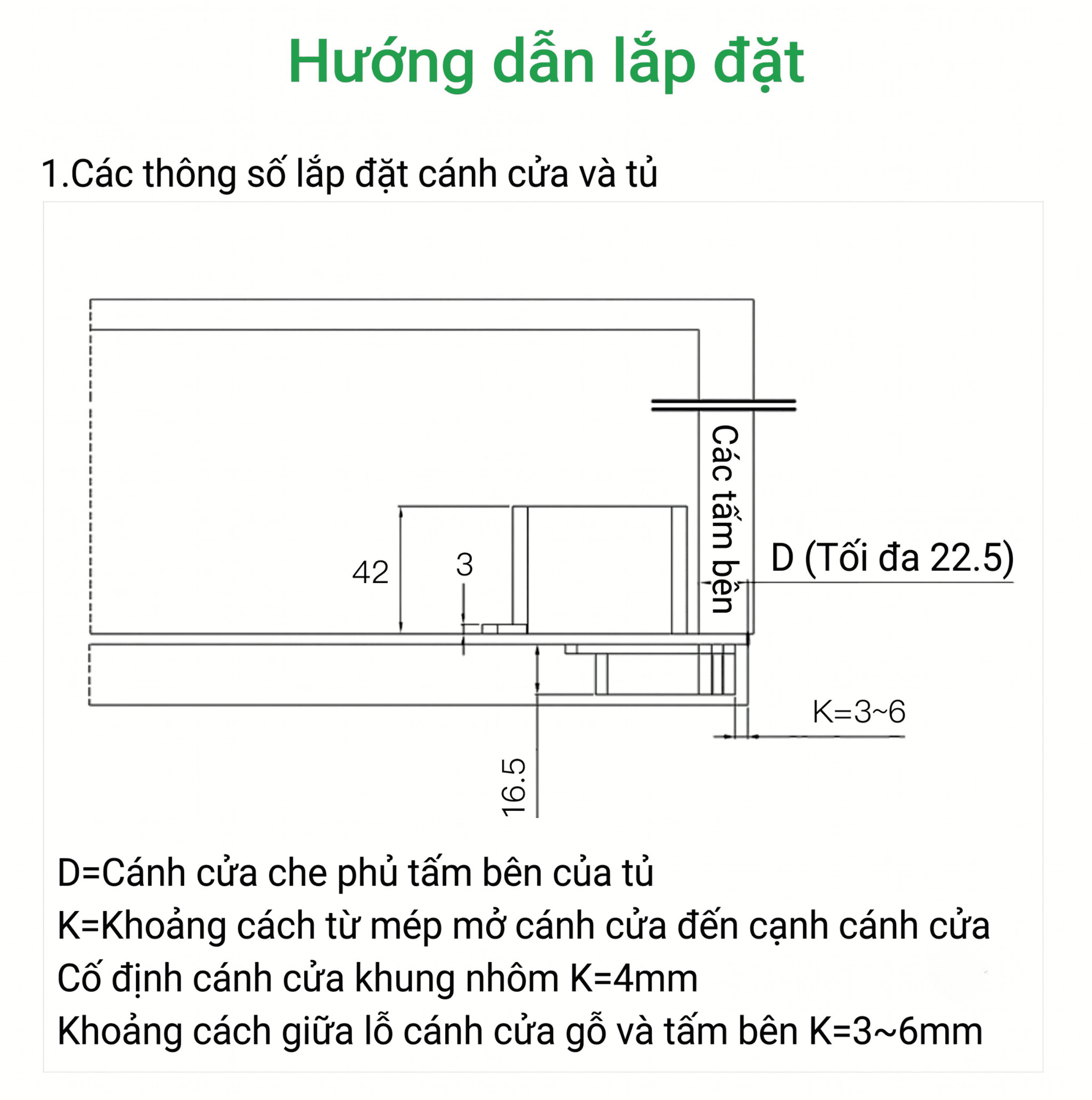 Bản Lề Âm T1 Tải Nặng