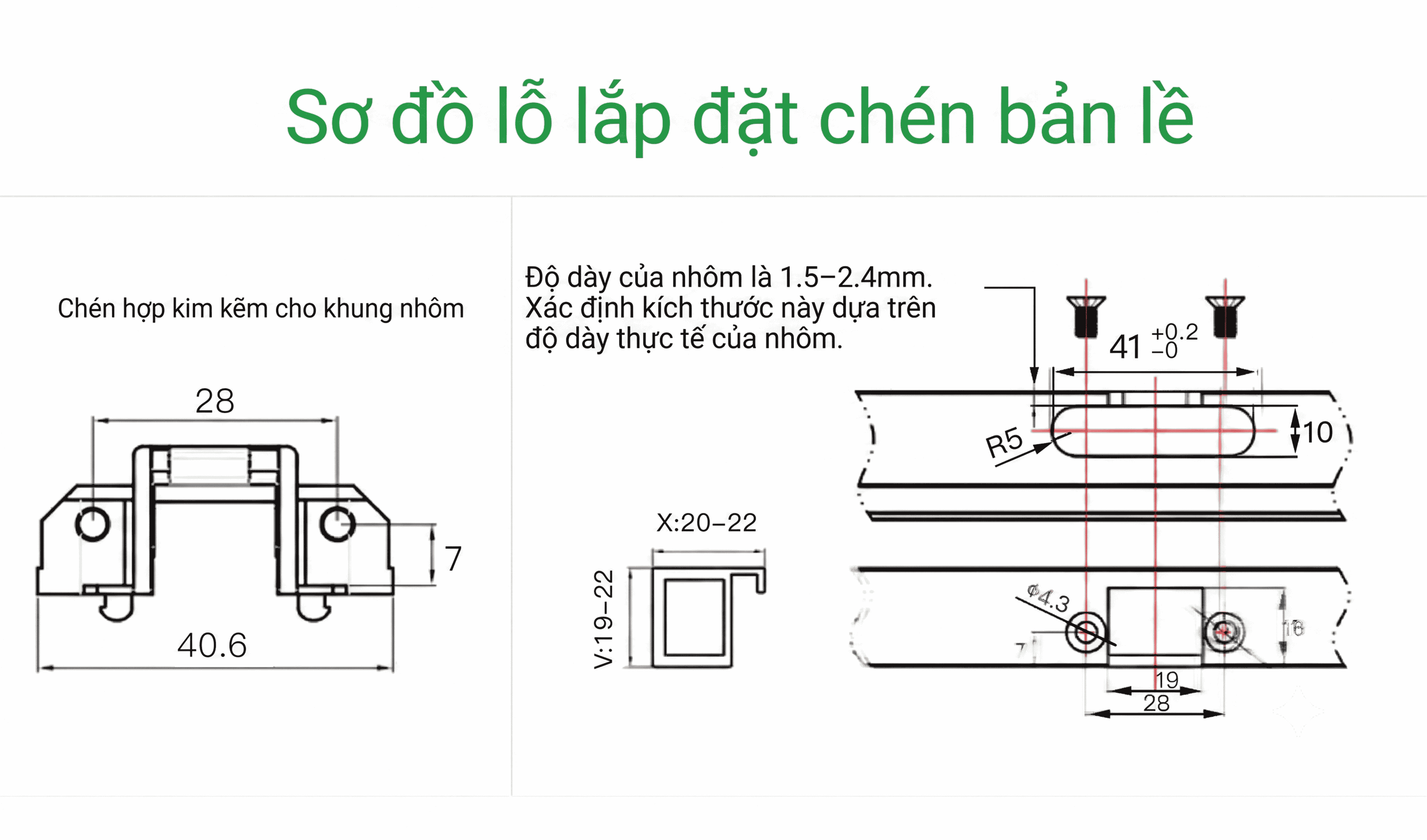 Bản Lề Đế Line K4P Nắp Chụp Racer Cho Khung Nhôm