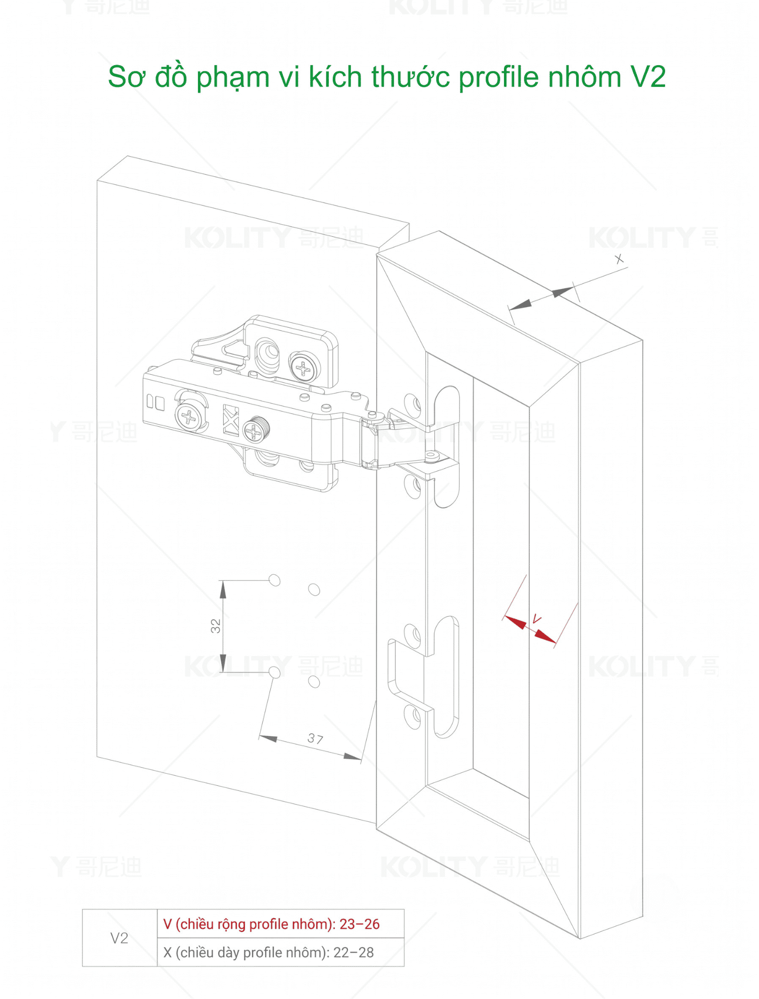 Bản Lề Khung Nhôm Dày K62-LKH-V2