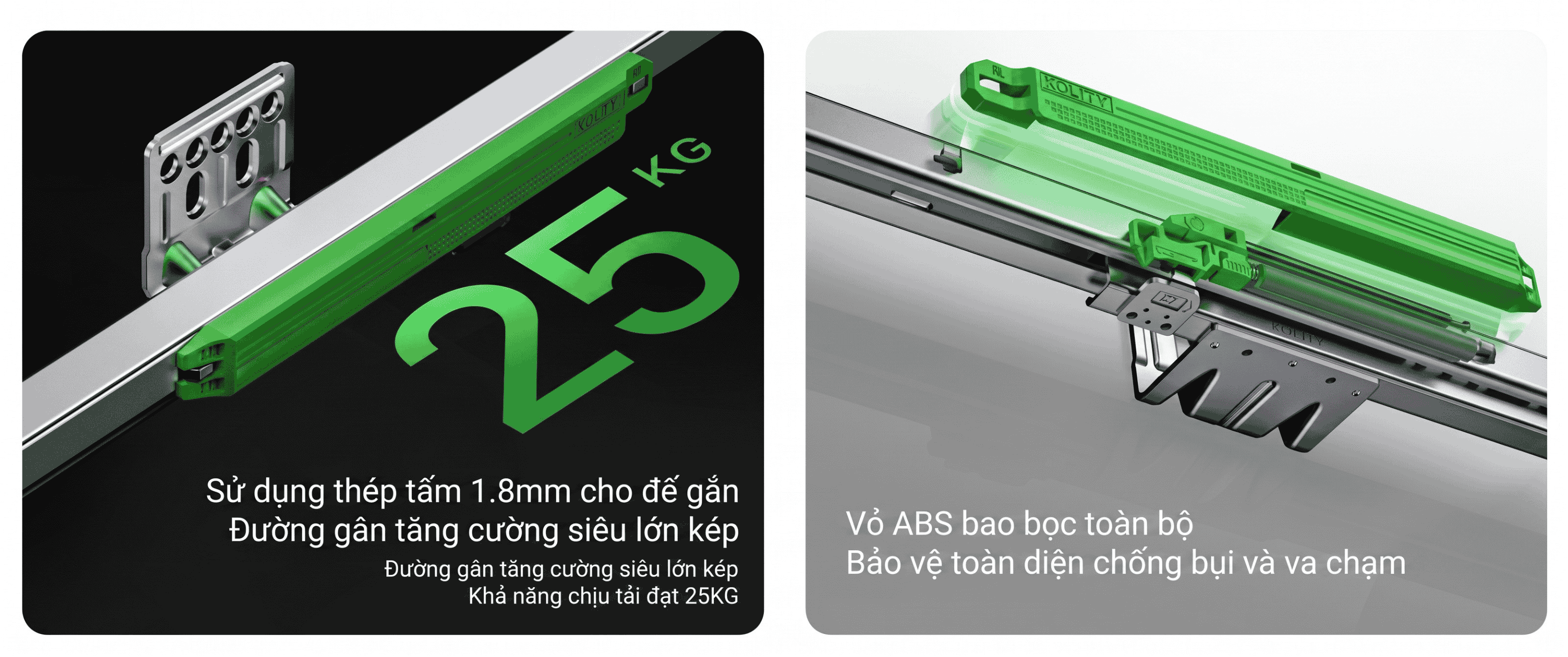 Ray Âm Slim KY2 2 Tầng Mở Toàn Phần