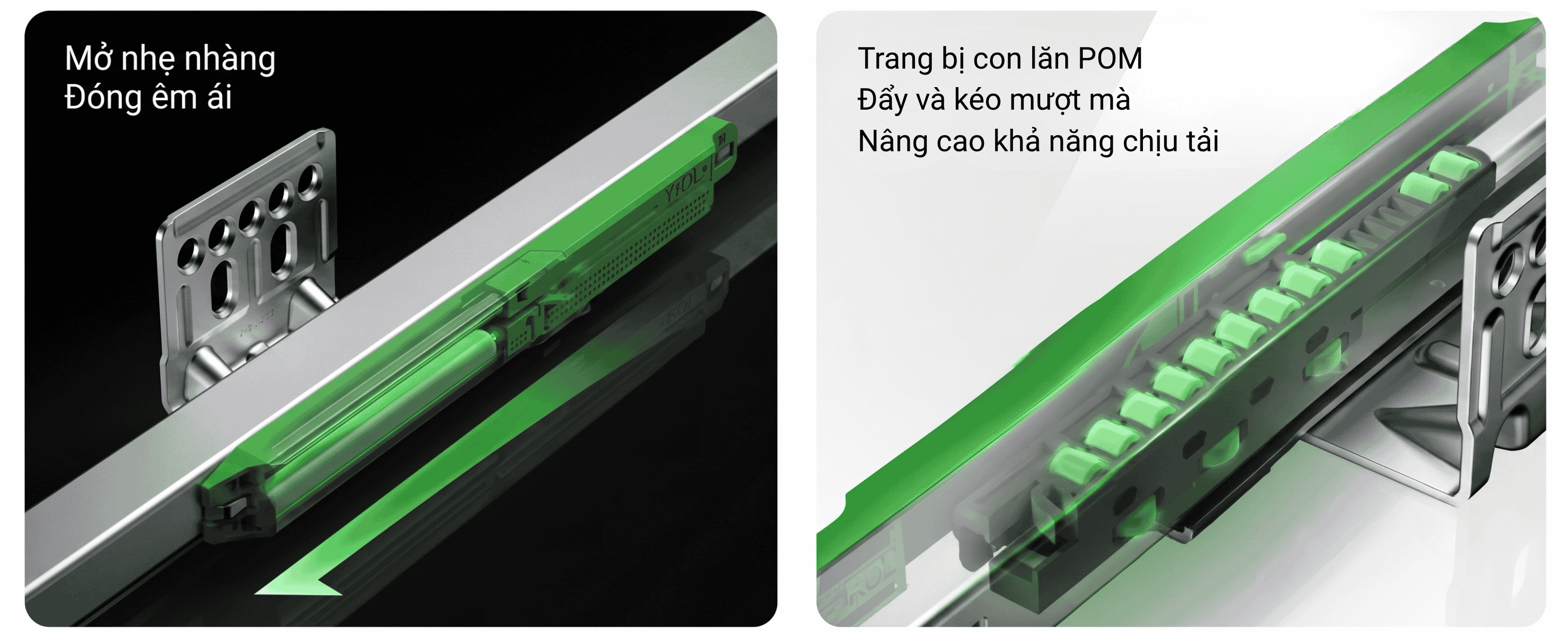 Ray Âm Slim KY2 2 Tầng Mở Toàn Phần