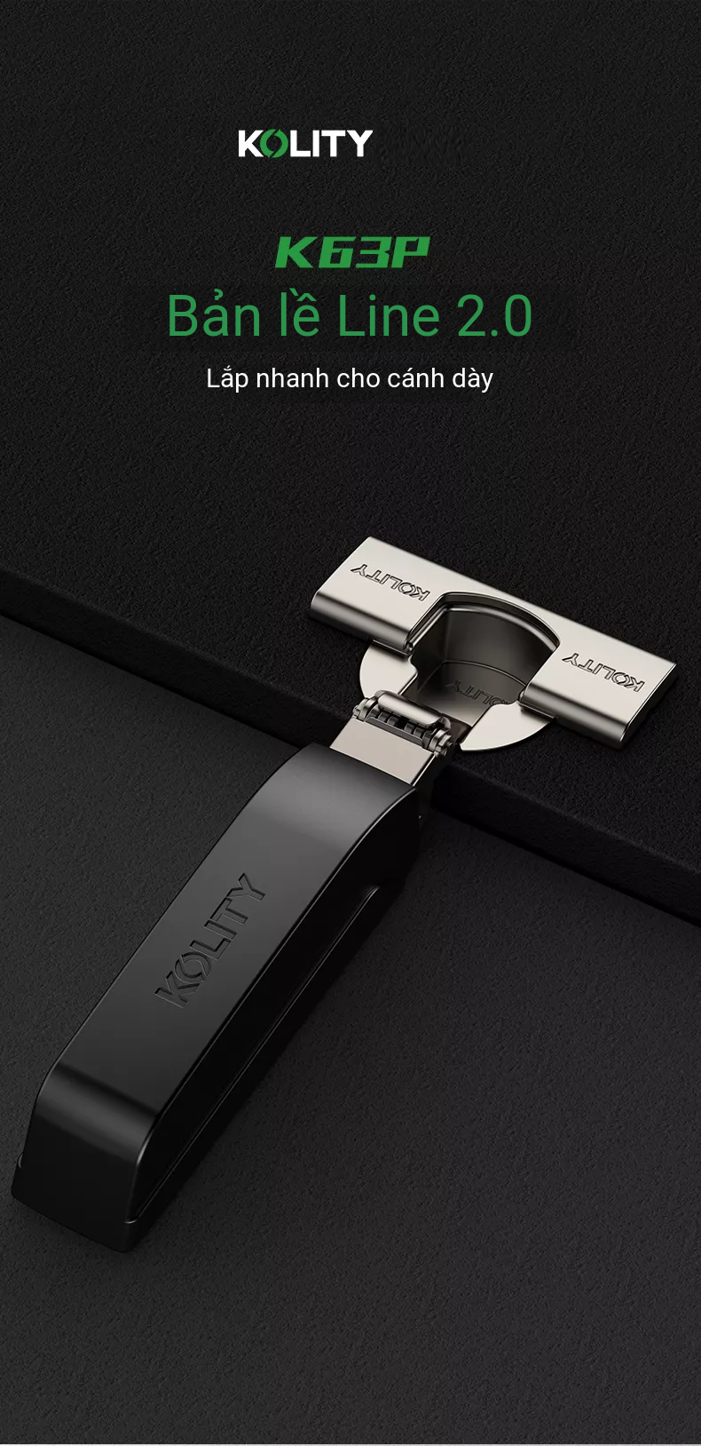 Bản Lề Đế Line 2.0 K63PD Titanium