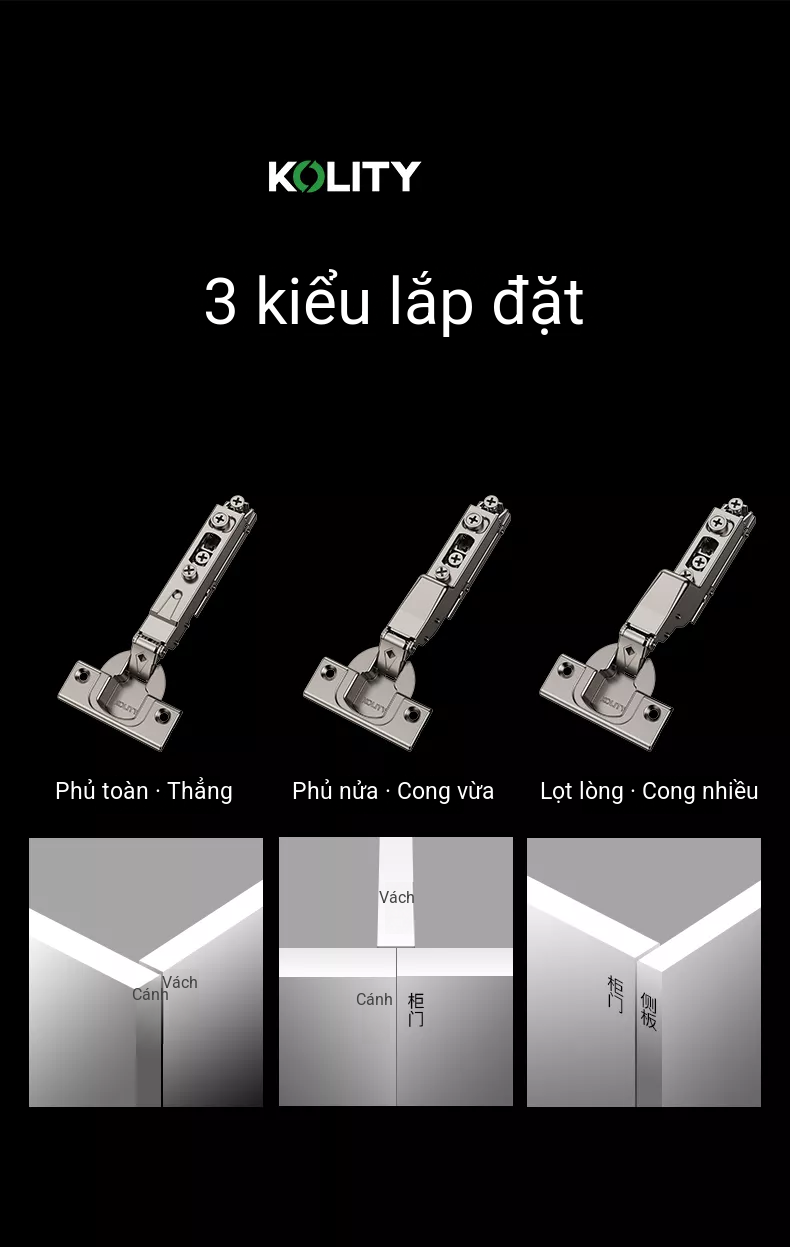 Bản Lề Đế Line 2.0 K63PD Titanium