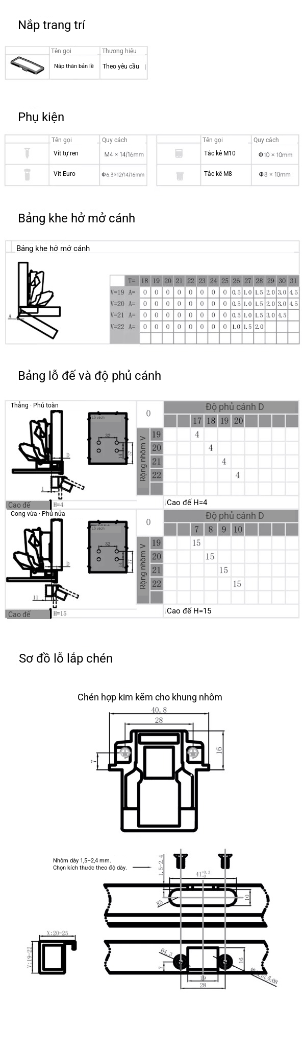 Bản Lề Góc Đặc Biệt T155 Titanium
