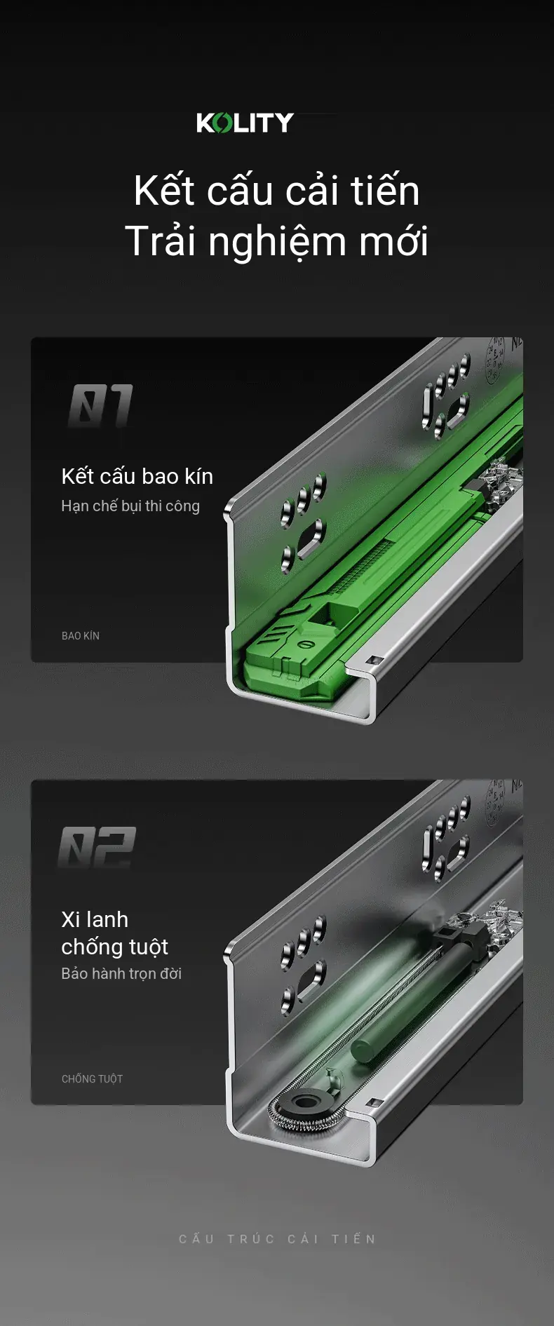 Ray Âm 3 Tầng KY T3 Mở Toàn Phần Tay Cầm 3D