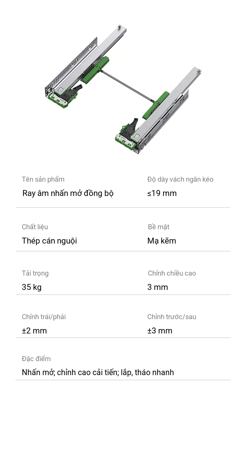 Ray Âm 3 Tầng KY T3 Mở Toàn Phần Tay Cầm 3D