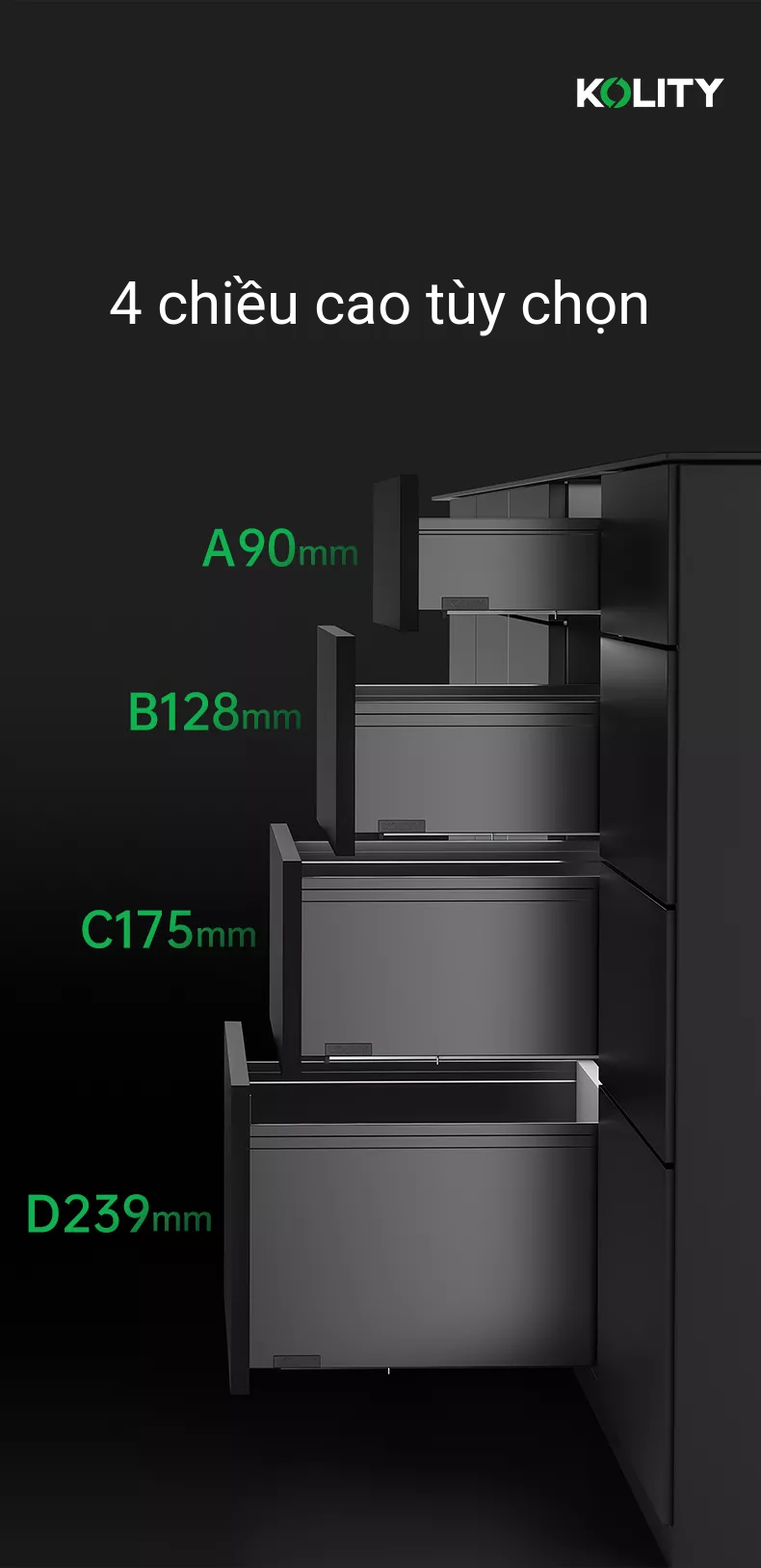 Hệ Thống Ray Hộp Slim 2.0 Kolity KC-GB