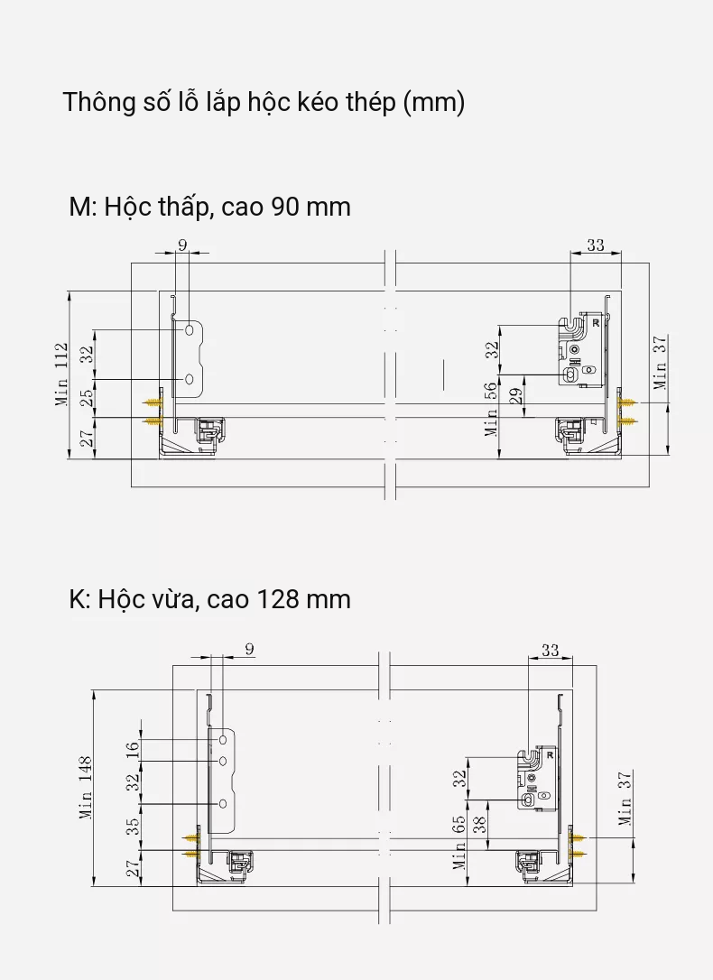 Hệ Thống Ray Hộp Slim 2.0 Kolity KC-GB