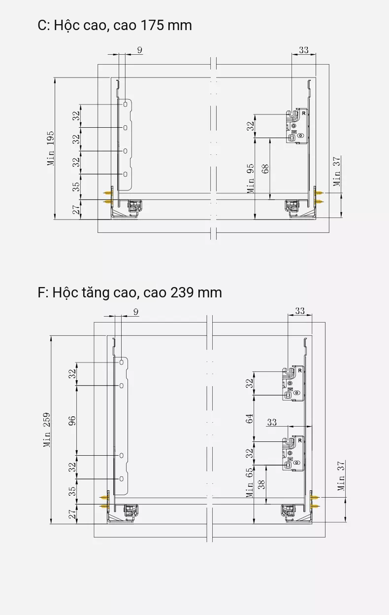 Hệ Thống Ray Hộp Slim 2.0 Kolity KC-GB