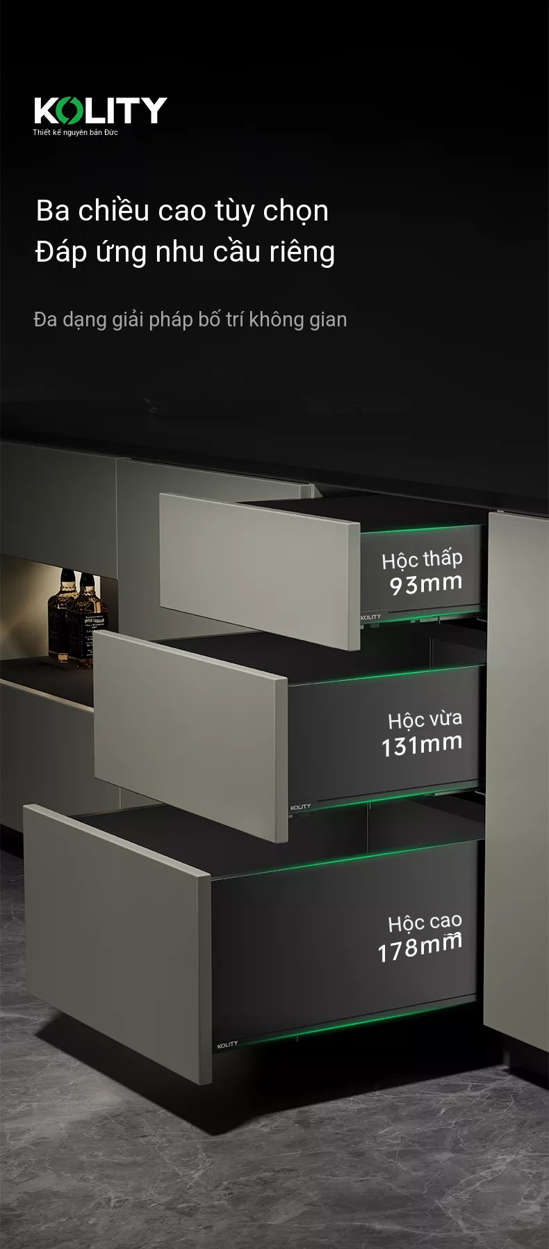 Hệ Thống Ray Hộp Slim Kolity KC-BC