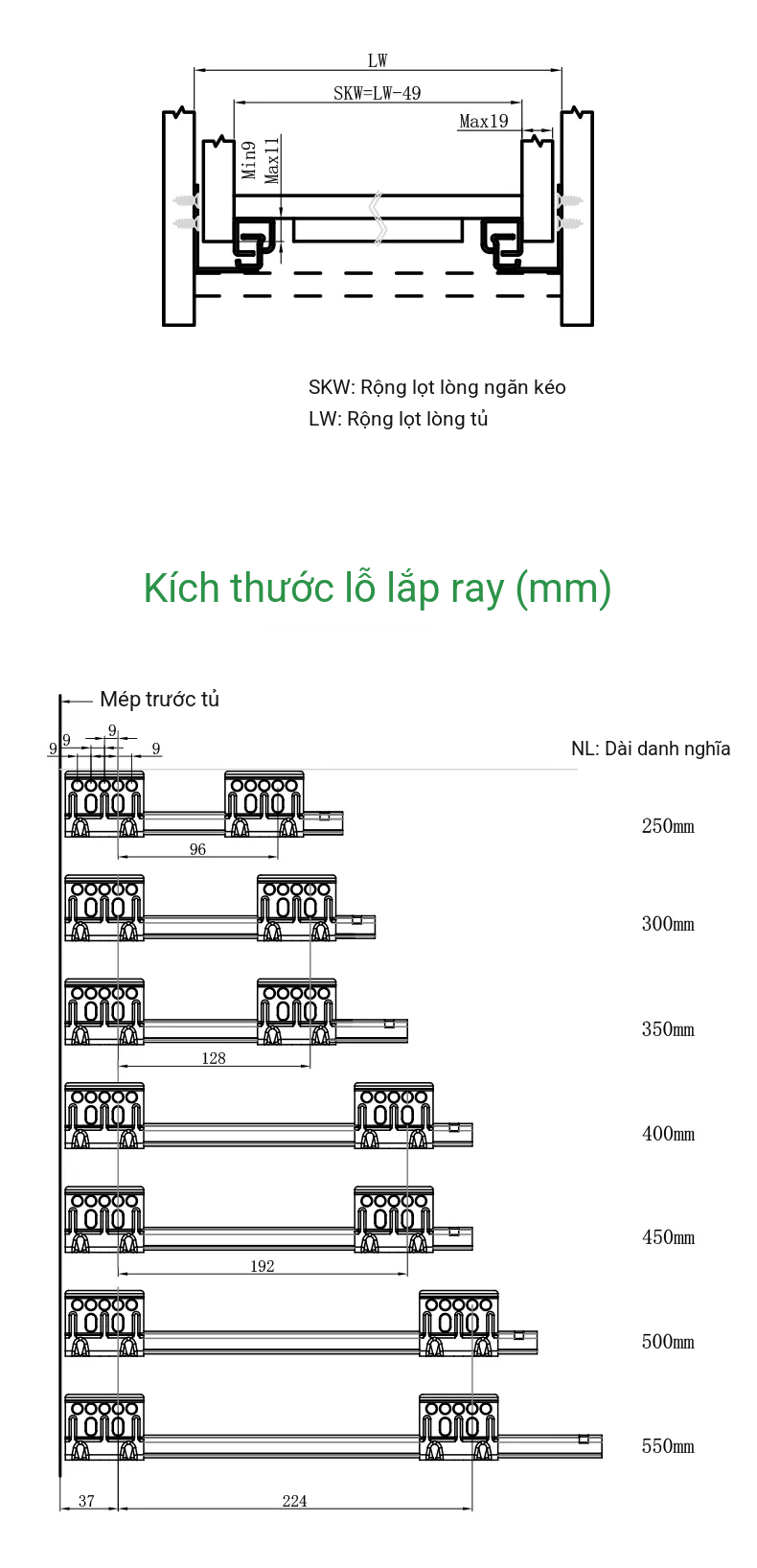 Ray Âm Nhấn Mở Slim KY2 2 Tầng Mở Toàn Phần