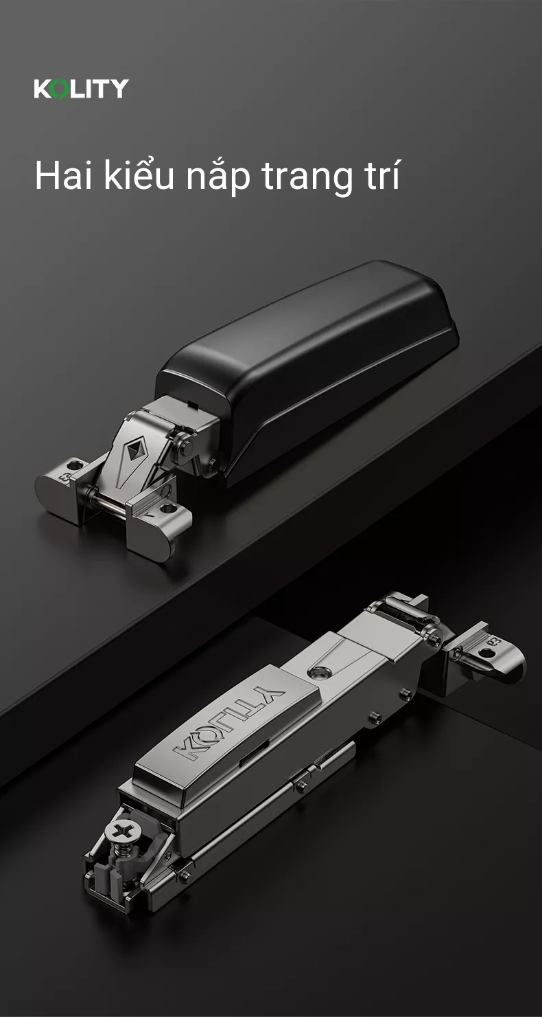 Bản Lề Đế Line 2.0 K63PD Titanium Cho Khung Nhôm