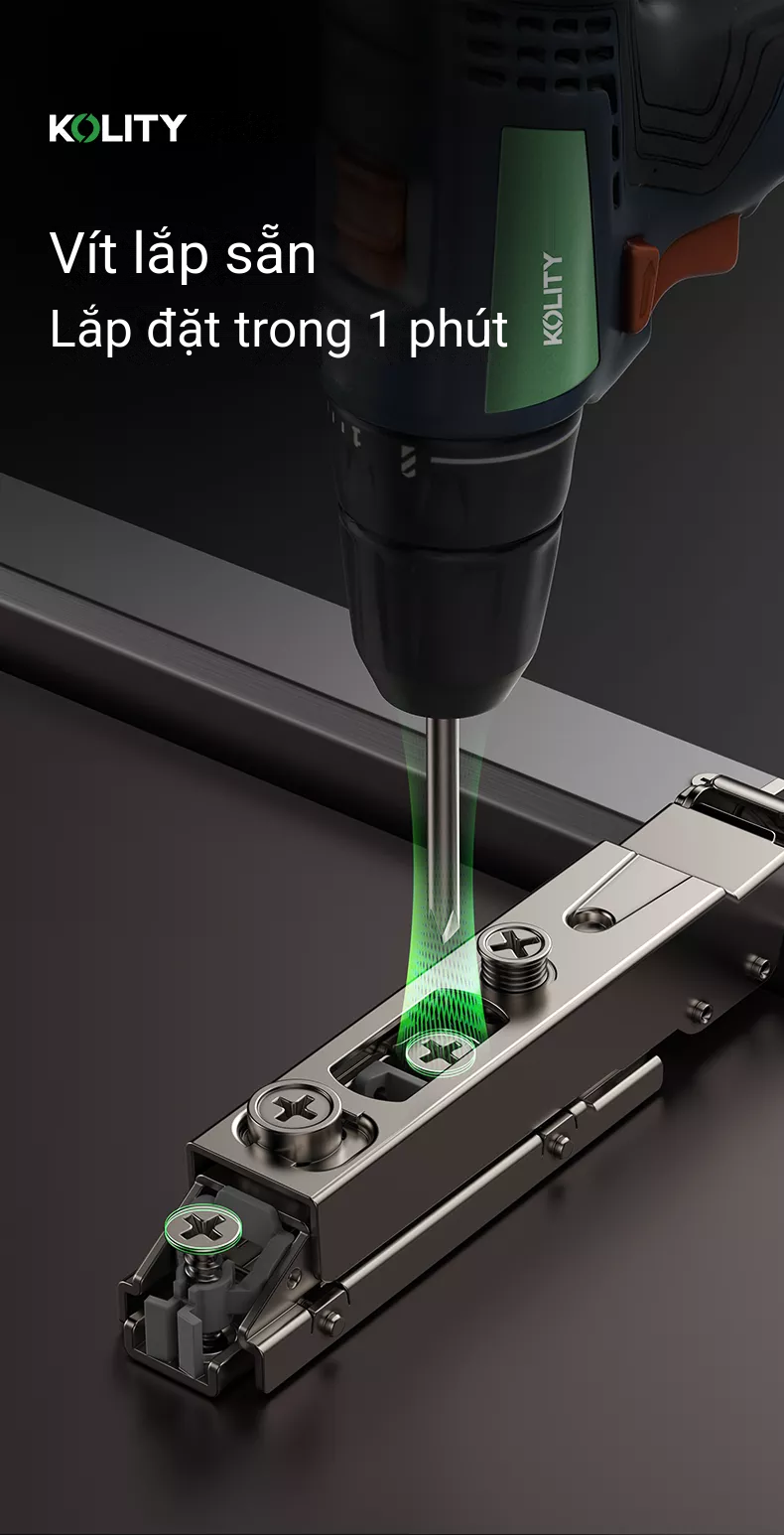 Bản Lề Đế Line 2.0 K63PD Titanium Cho Khung Nhôm