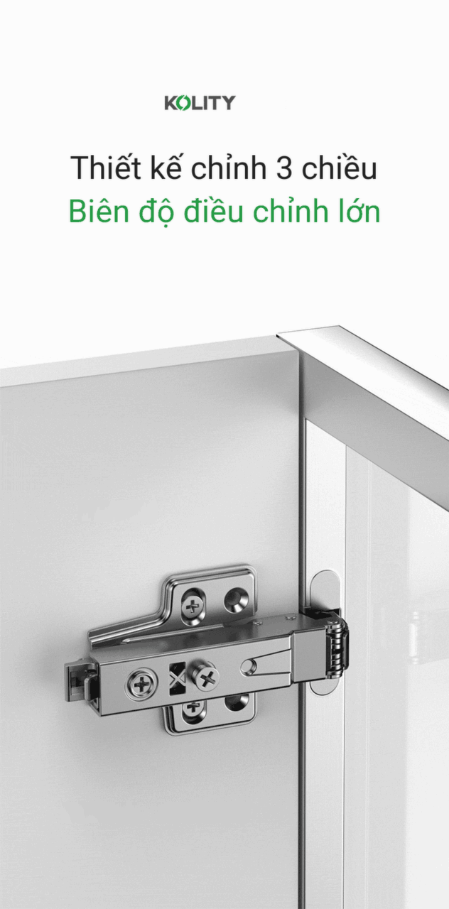 Bản Lề Giảm Chấn K63LK Titanium Cho Khung Nhôm